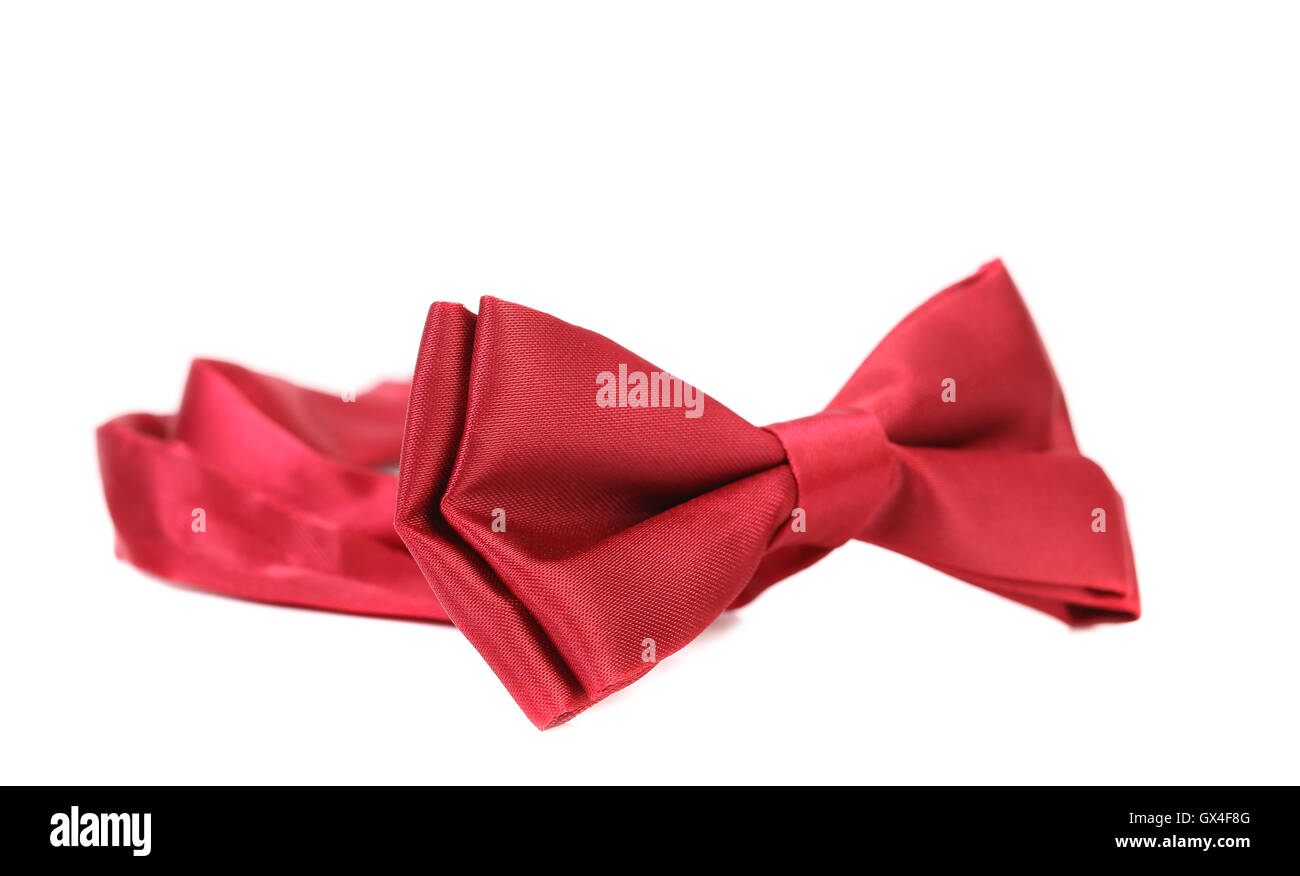 red bow tie isolated on white Stock Photo - Alamy