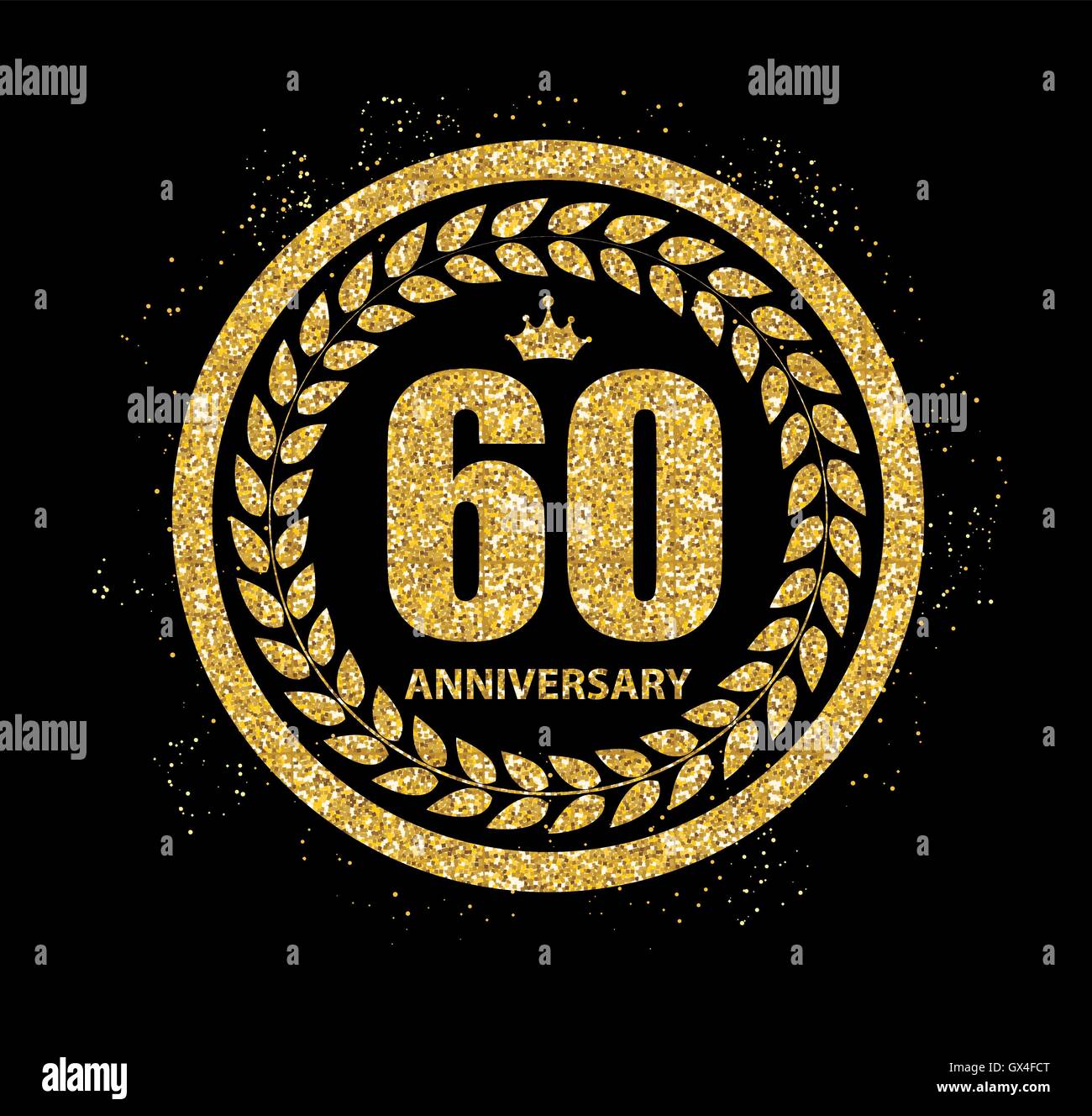 Template Logo 60 Years Anniversary Vector Illustration Stock Vector ...