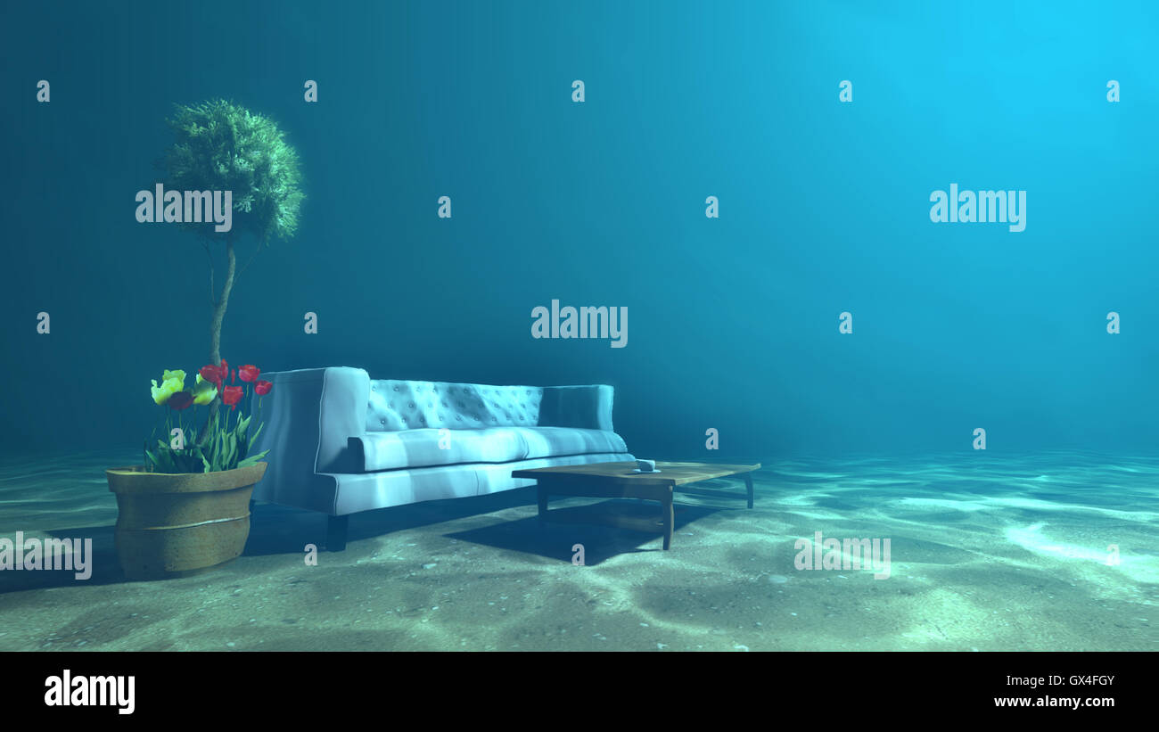 Living room underwater for Relaxation Stock Photo Alamy