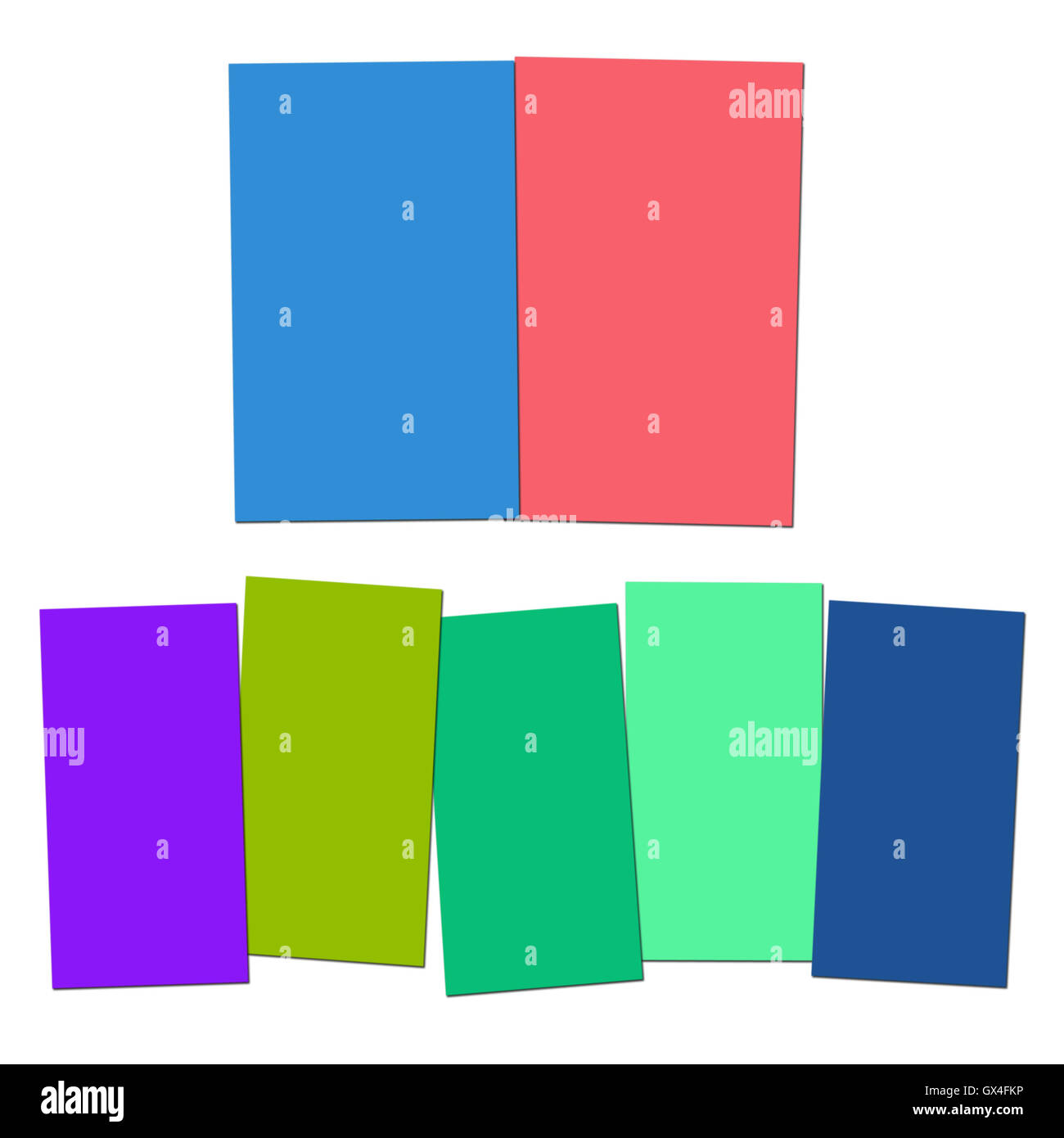 Two And Five Blank Paper Slips Show Copyspace For 2 Or 5 Letter Stock ...