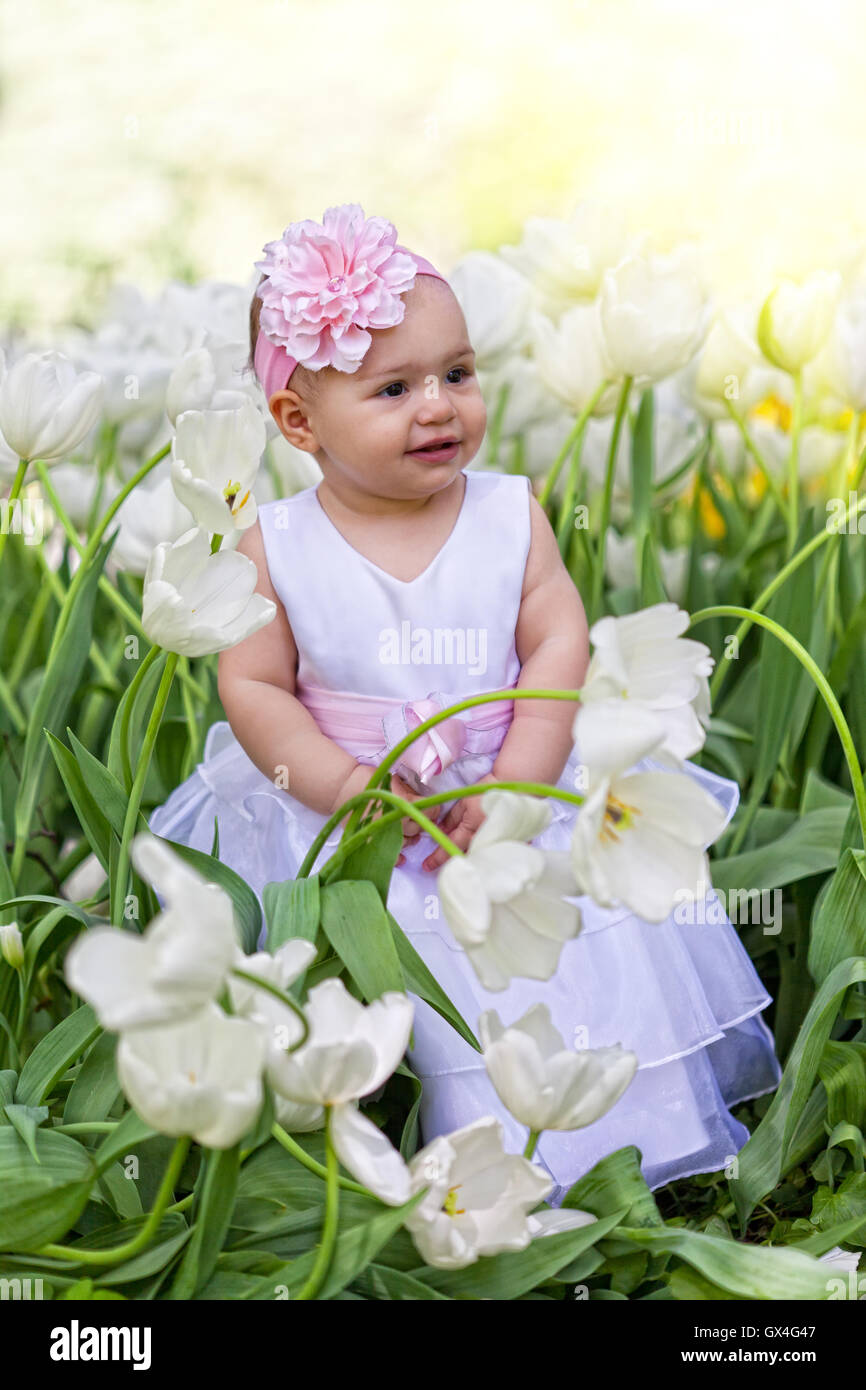 Little girl in an elegant dress Stock Photo - Alamy