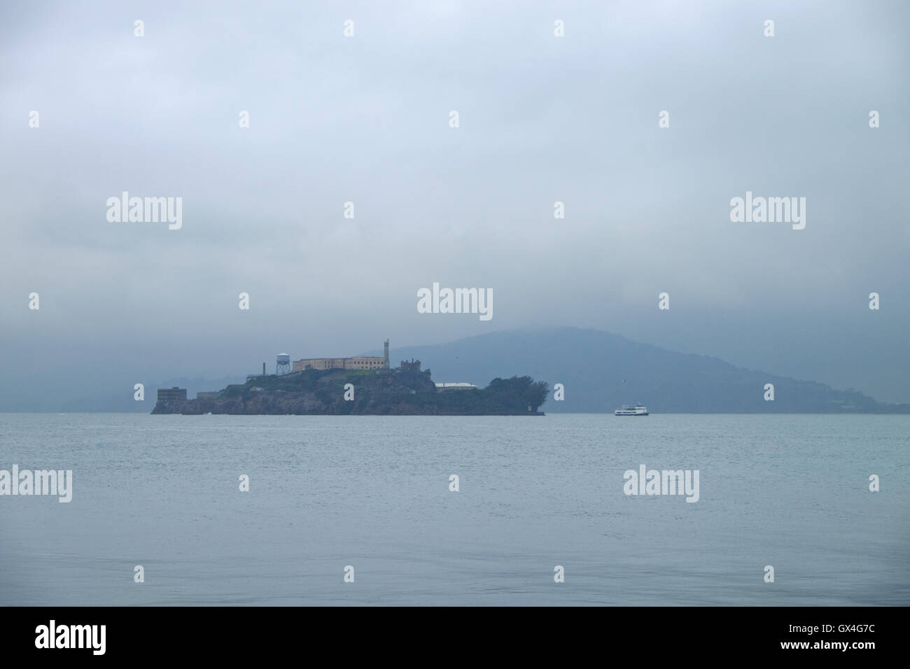 Alcatraz island on a cloudy day San Francisco California USA Stock Photo