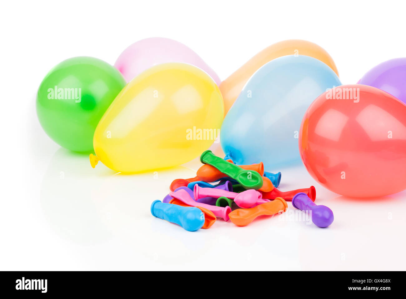 colorful balloons on white background Stock Photo - Alamy