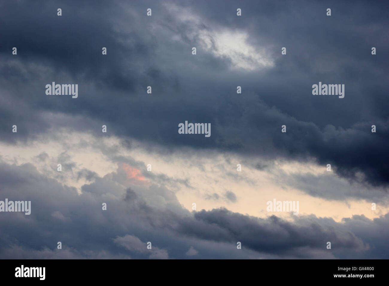 a beautifully moody sky with blue clouds Stock Photo