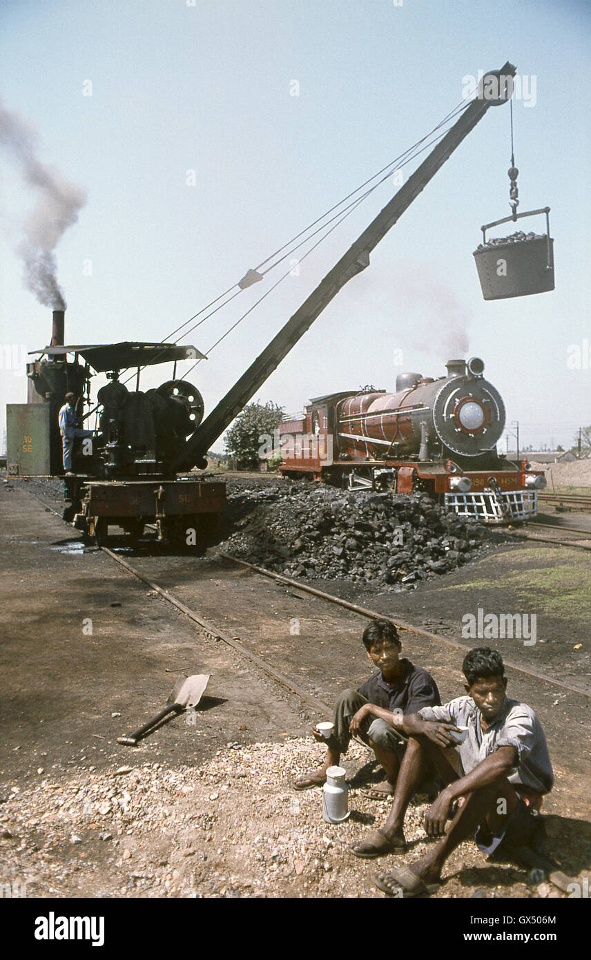 The last surviving Indian Railways HSM Class 2-8-0, No.26190, ex-Bengal, and Nagpur Railway, at Santragachi Depot, Calcutta. Stock Photo