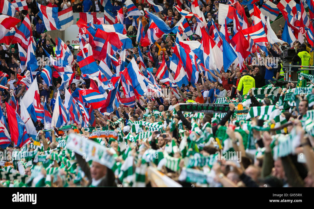 Celtic and Rangers Fans Stock Photo Alamy