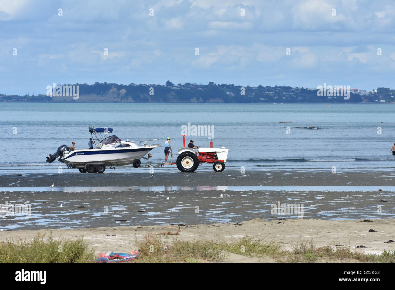 Tractor towing boat hi-res stock photography and images - Alamy