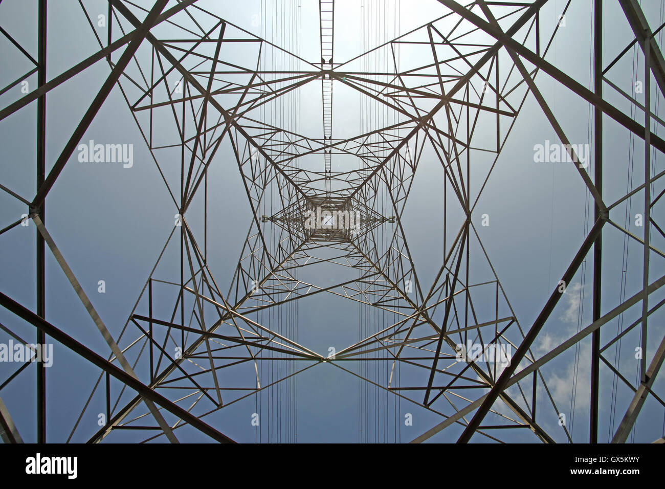 high voltage electric tower with beautiful sky background Stock Photo ...