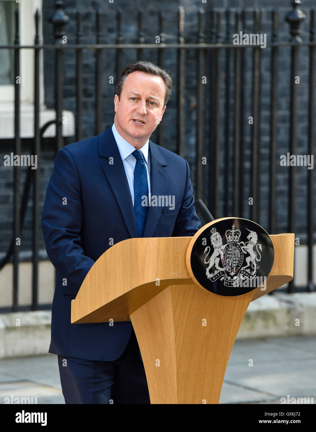 Prime Minister David Cameron Resigns after the EU Referndum result  Featuring: David Cameron Where: London, United Kingdom When: 24 Jun 2016 Stock Photo