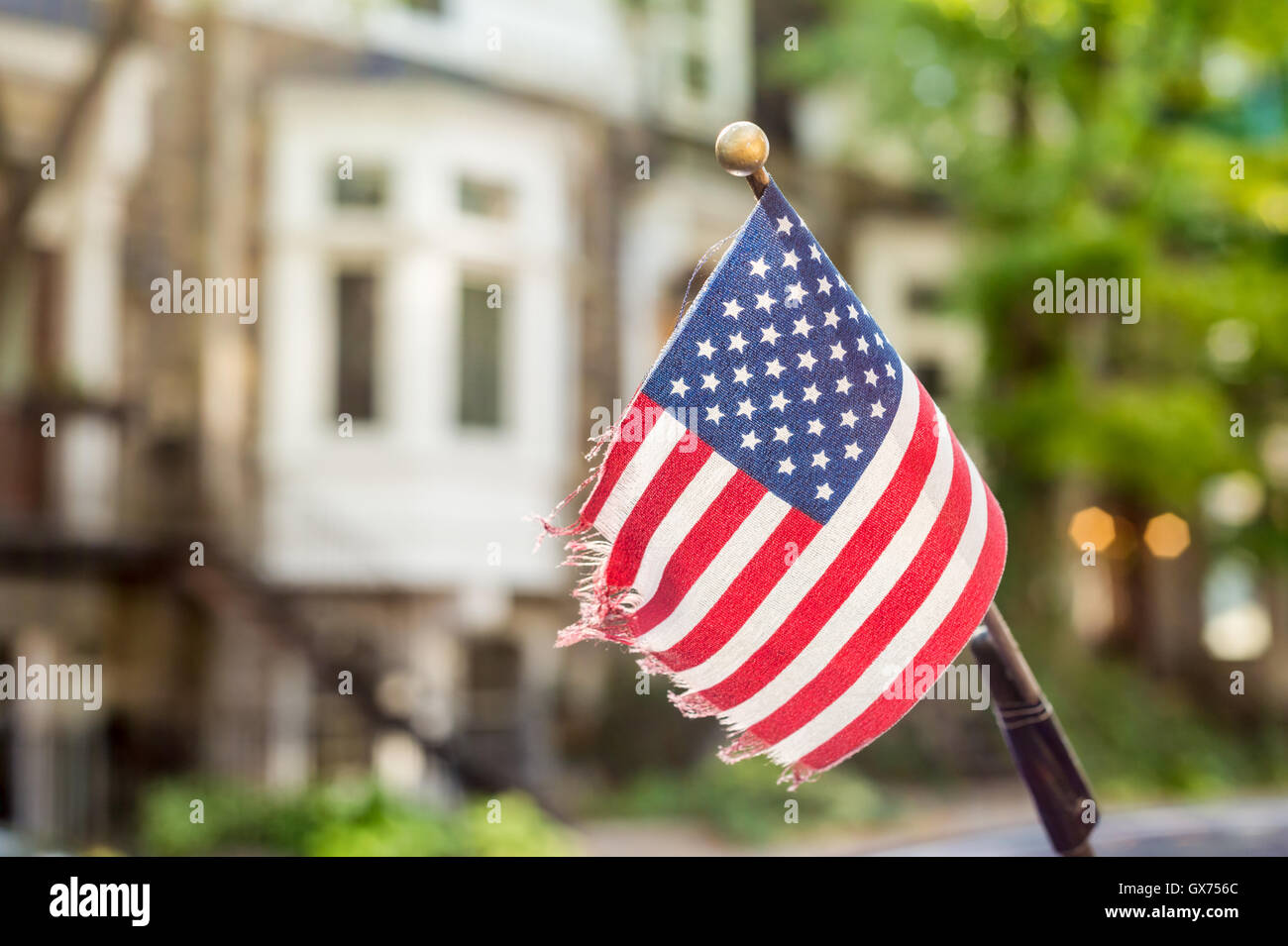 American flag on a car antenna Stock Photo Alamy