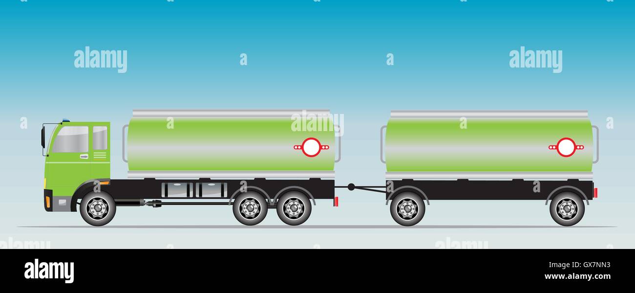 Side view of trailer of Big Oil Tanker truck Vector Illustration Stock ...