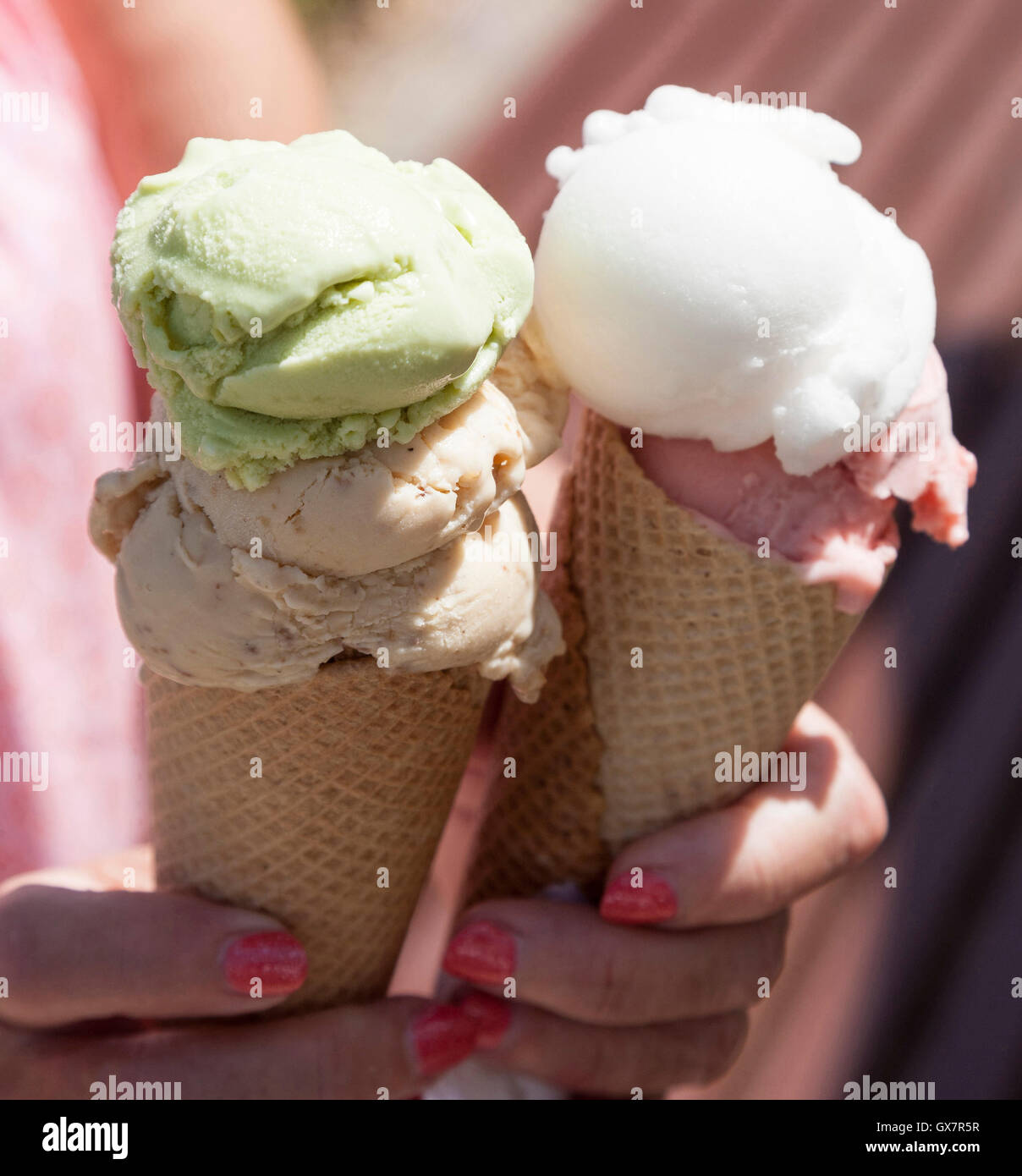 Ice cream different flavors in Summer Stock Photo Alamy