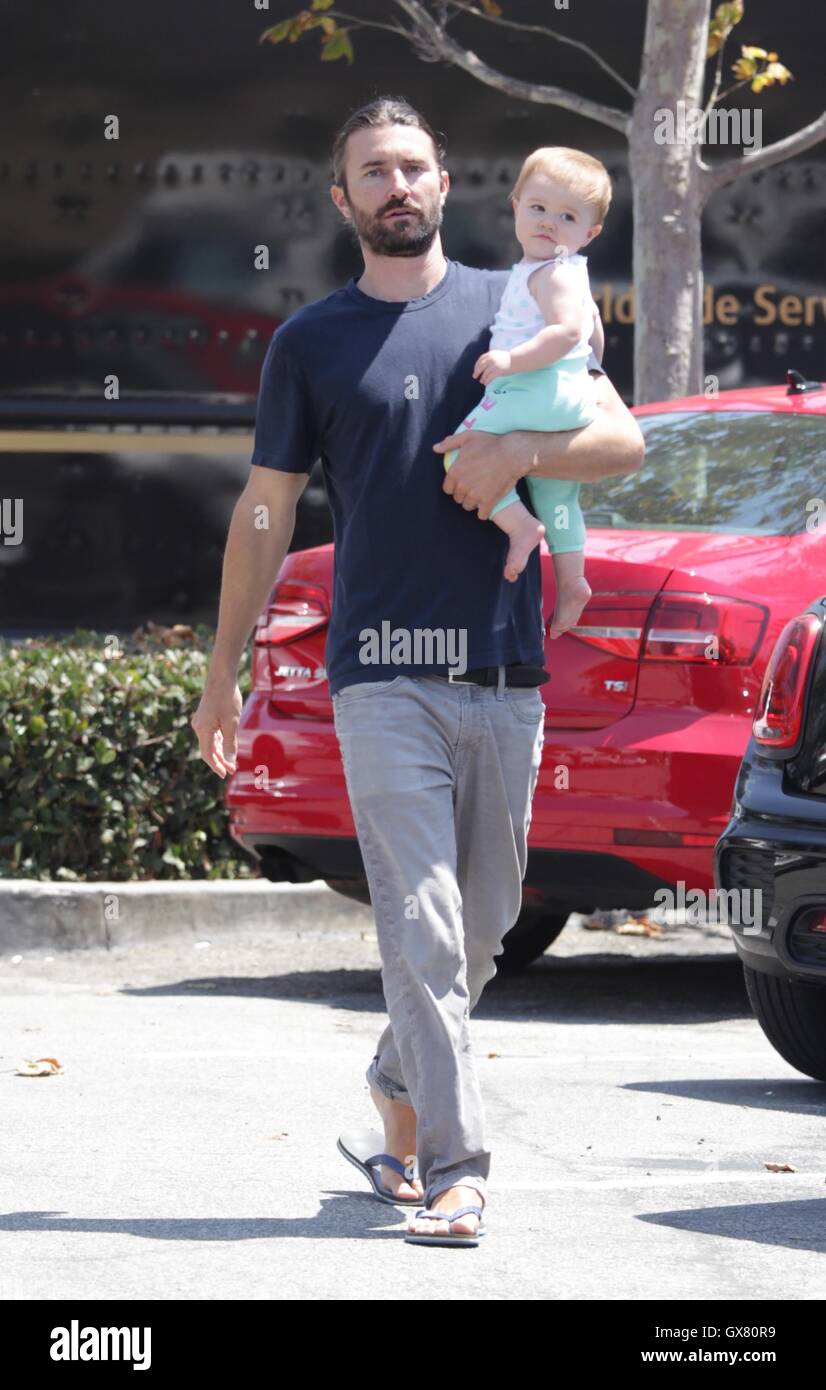 Brandon Jenner steps out with his little baby girl Eva James Jenner