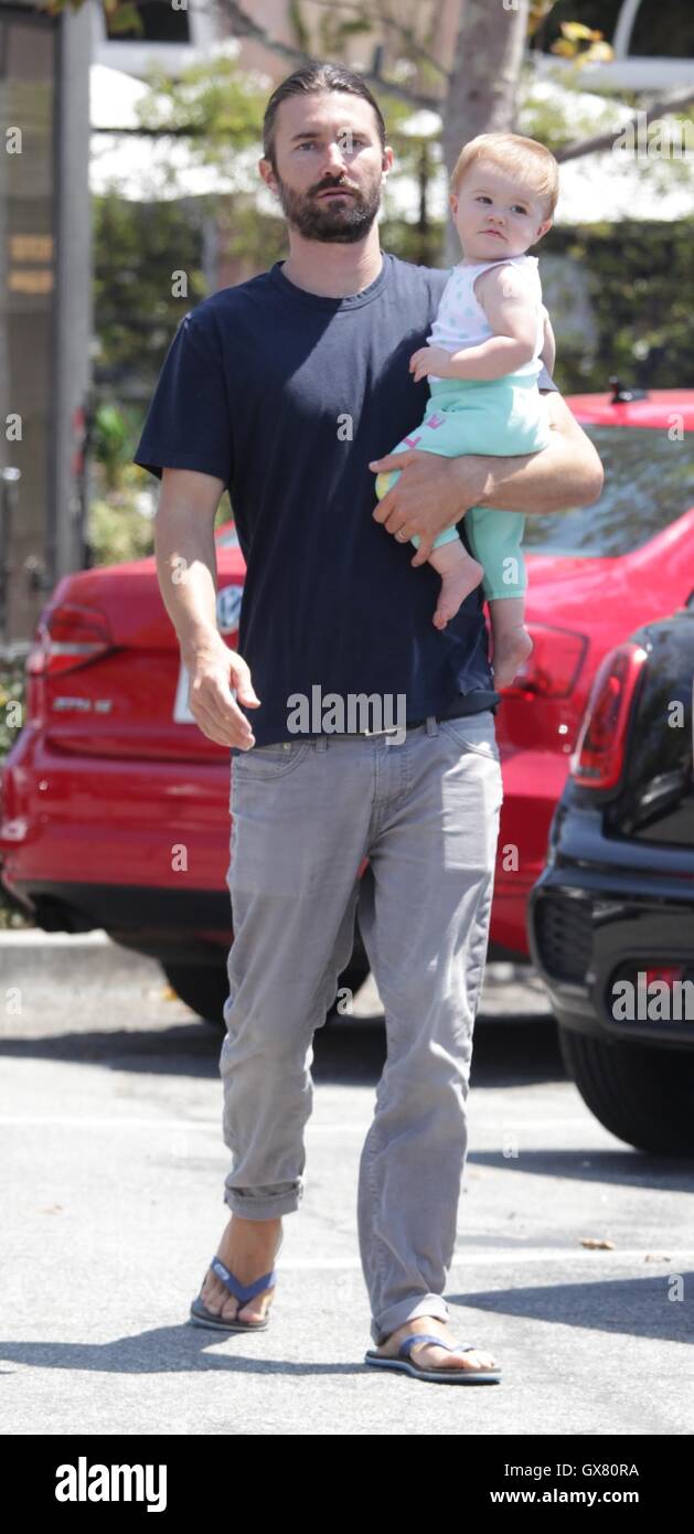 Brandon Jenner steps out with his little baby girl Eva James Jenner