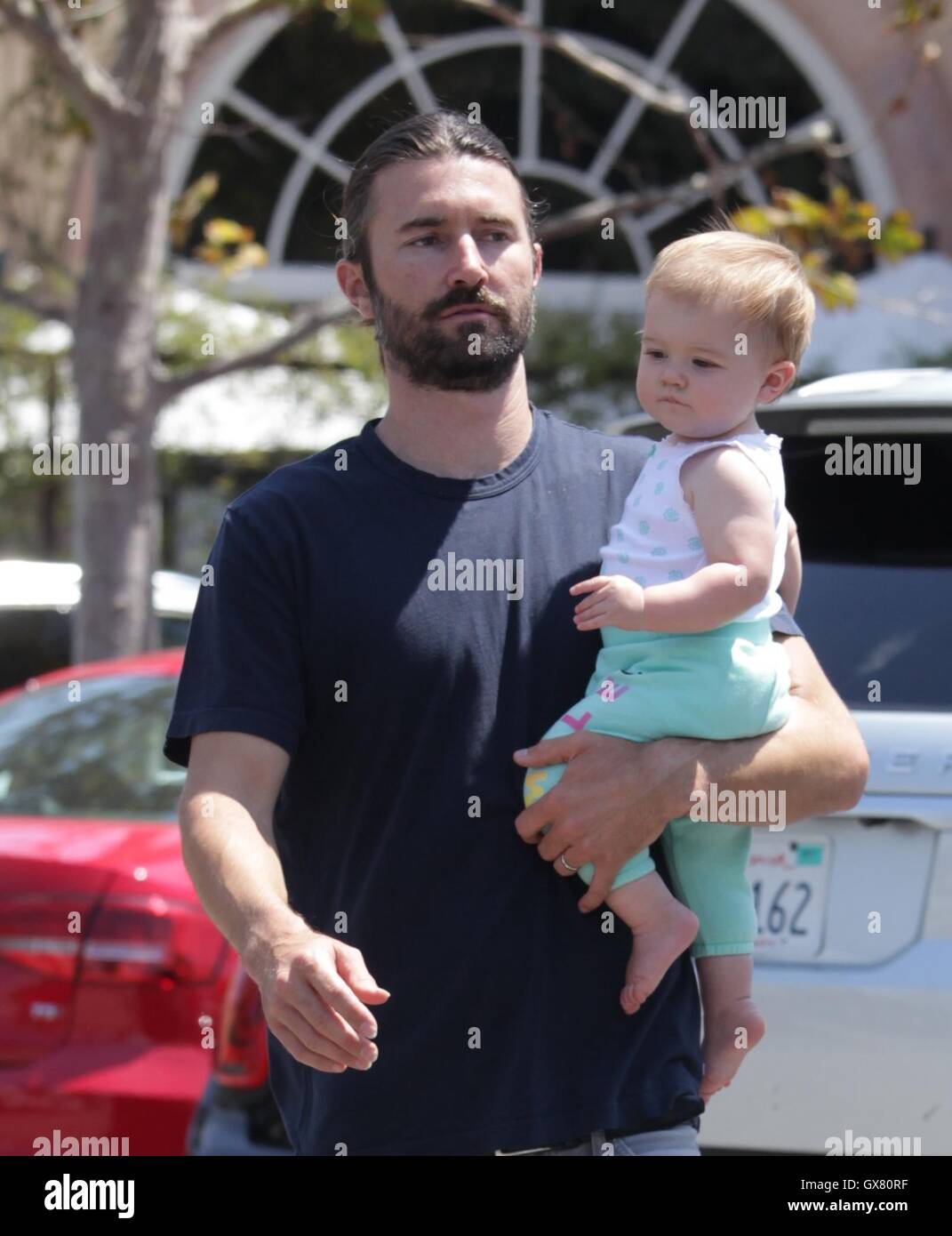 Brandon Jenner steps out with his little baby girl Eva James Jenner