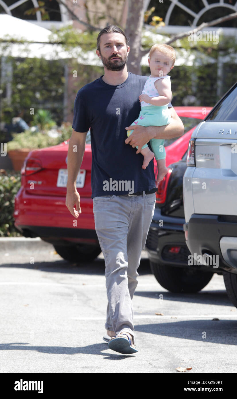 Brandon Jenner steps out with his little baby girl Eva James Jenner