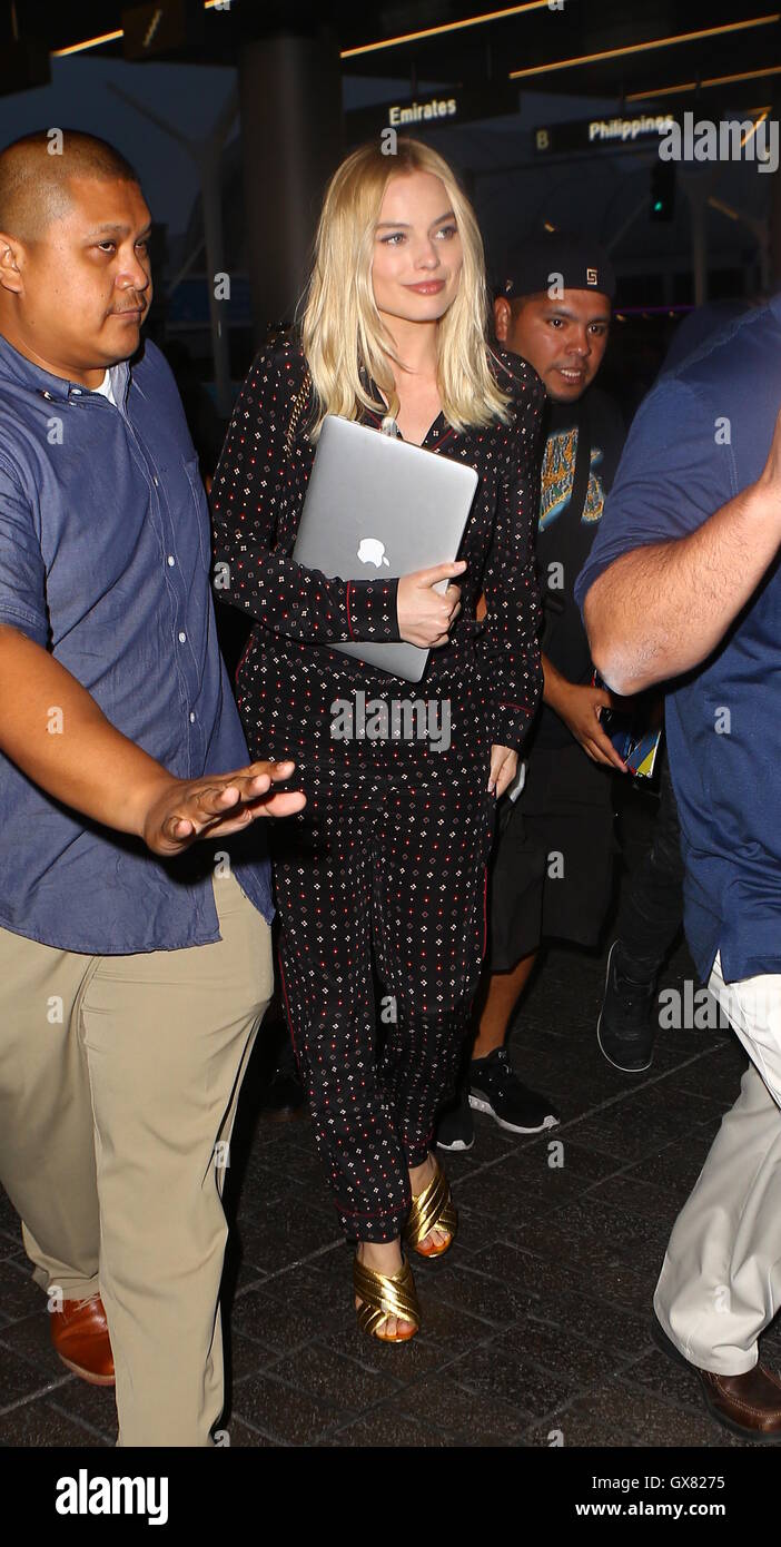 Margot Robbie departs from Los Angeles International Airport (LAX