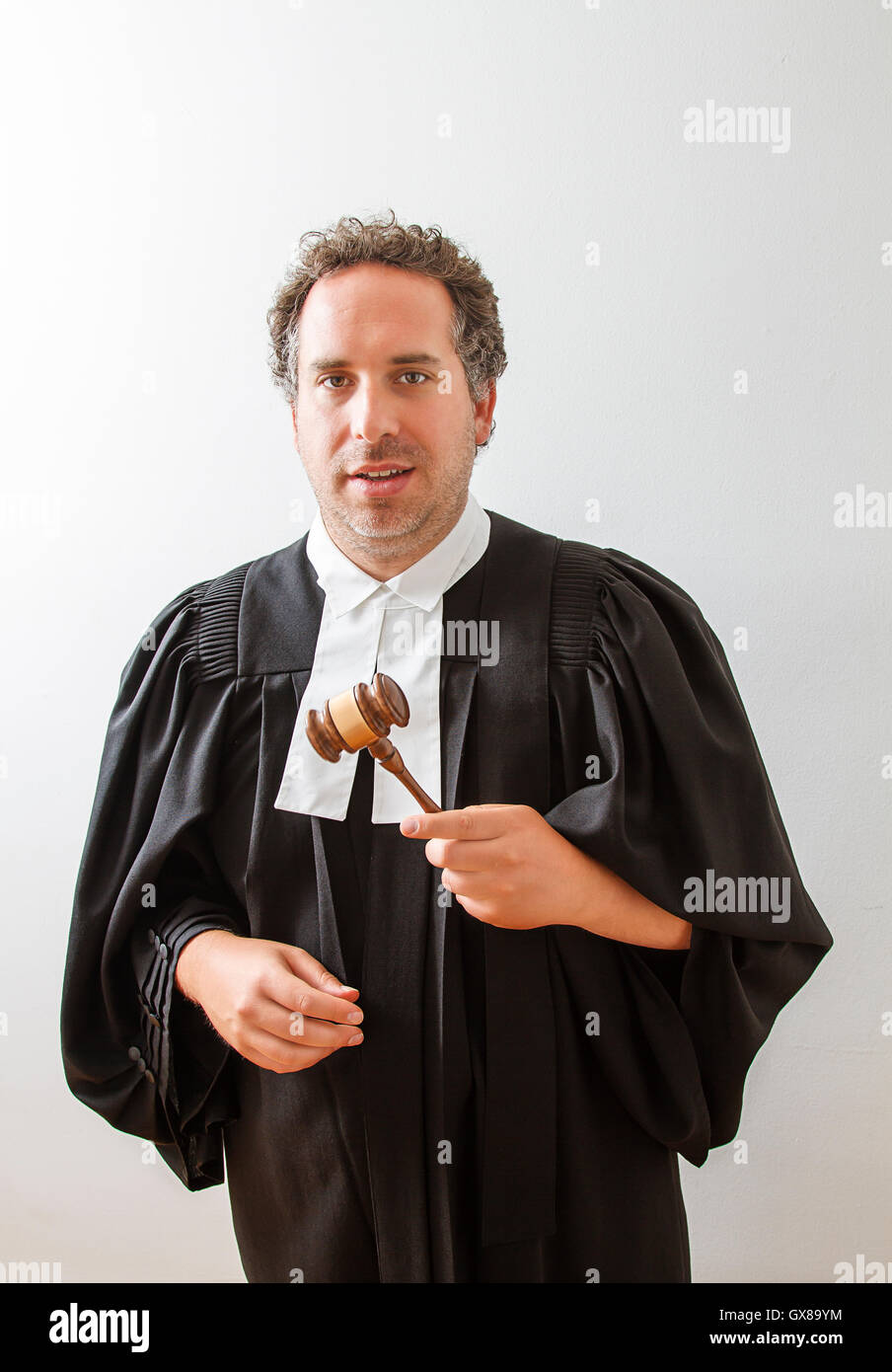 Lawyer with gavel Stock Photo
