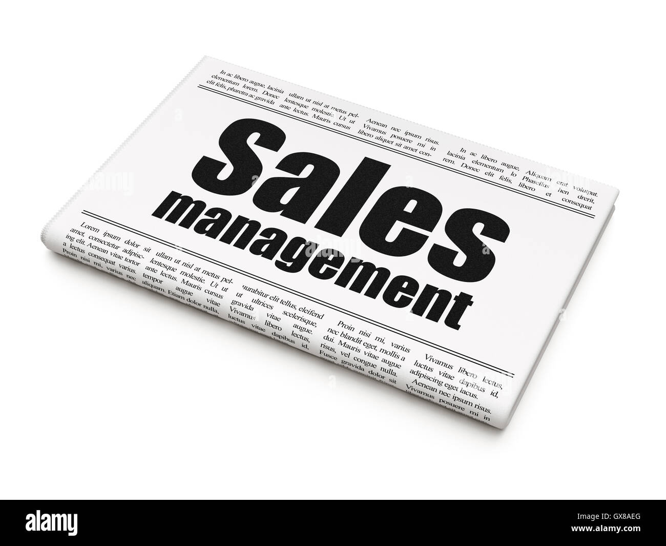 Marketing news concept newspaper headline Sales Management Stock Photo