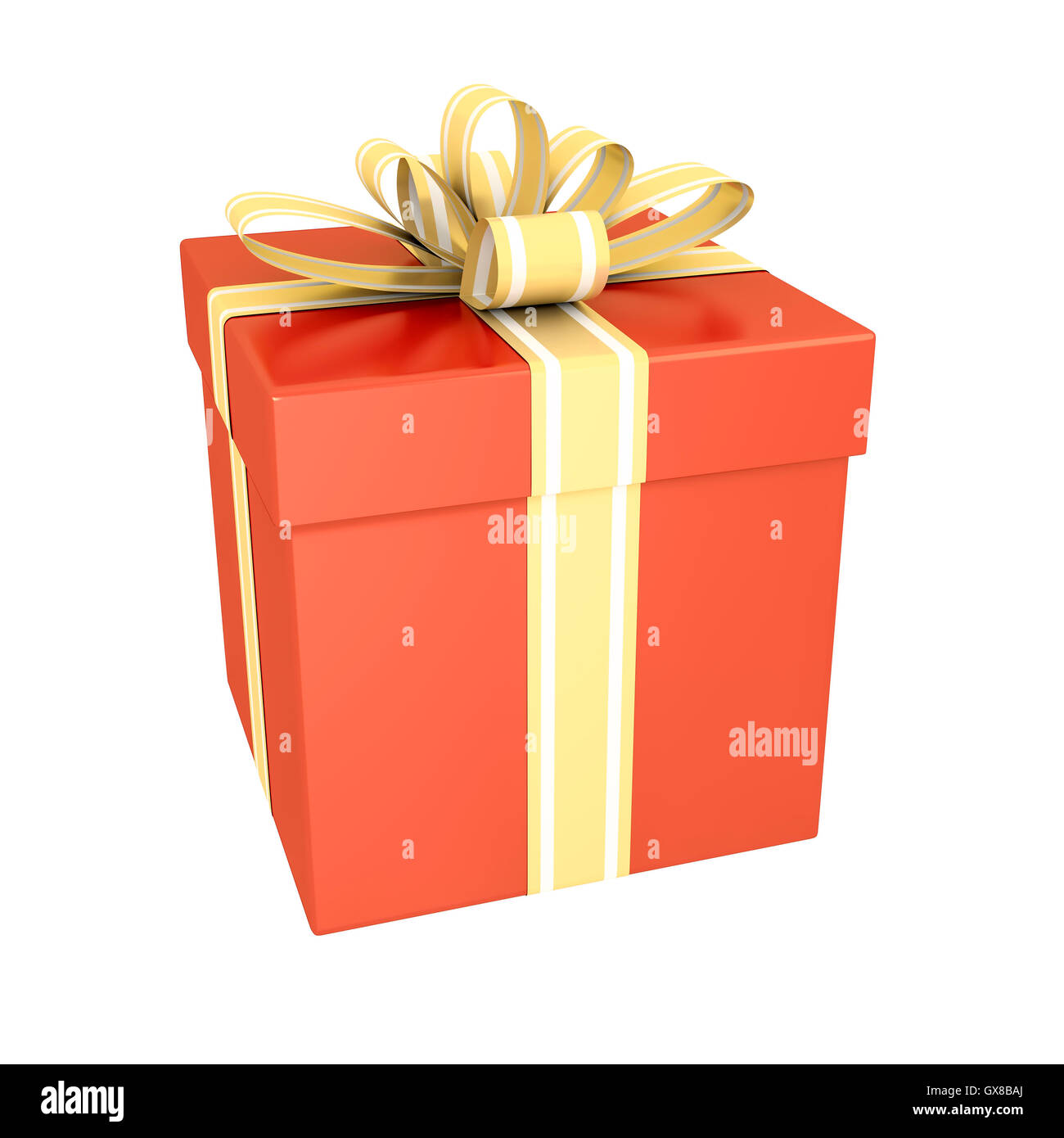 red gift box isolated on white Stock Photo - Alamy