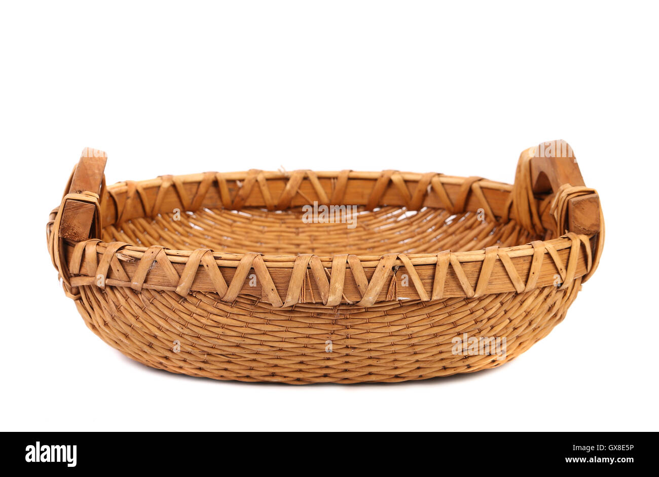 Empty wicker basket Stock Photo Alamy
