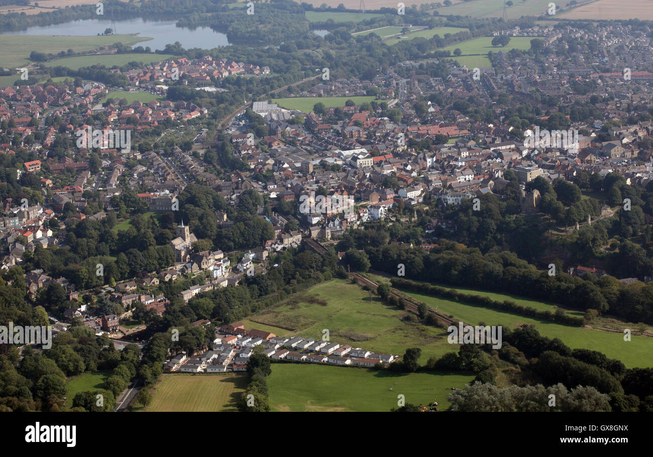 aerial view of Knaresborough, North Yorkshire, UK Stock Photo