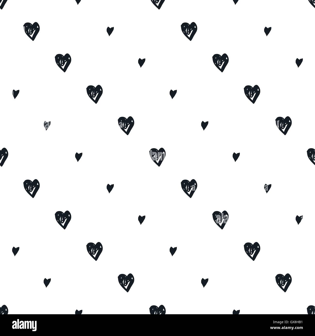 Doodle seamless pattern with hearts Stock Vector Image & Art - Alamy