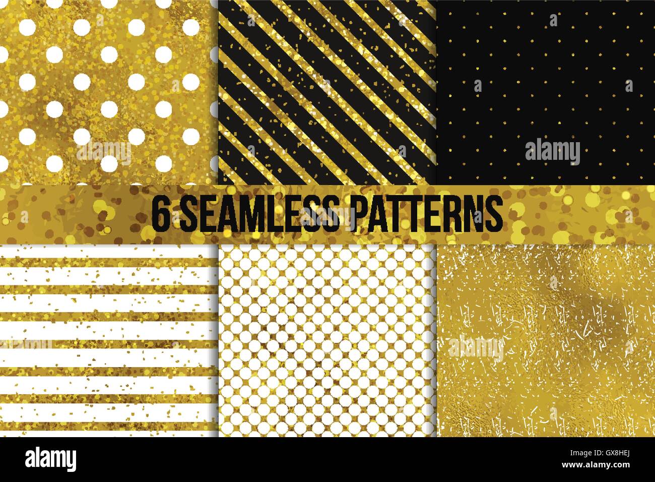 Golden seamless pattern set Stock Vector Image & Art - Alamy