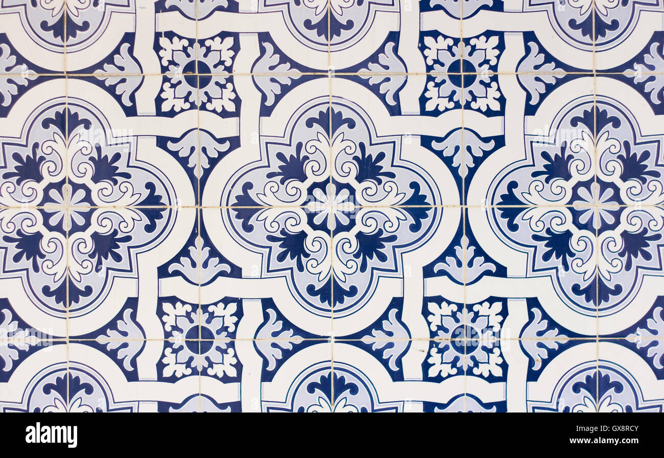 portugal tiles closeup Stock Photo