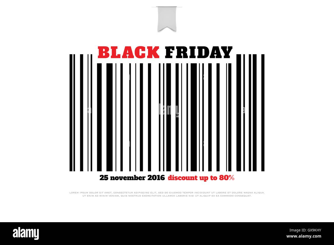 black friday bar code label over white background. vector, advertising