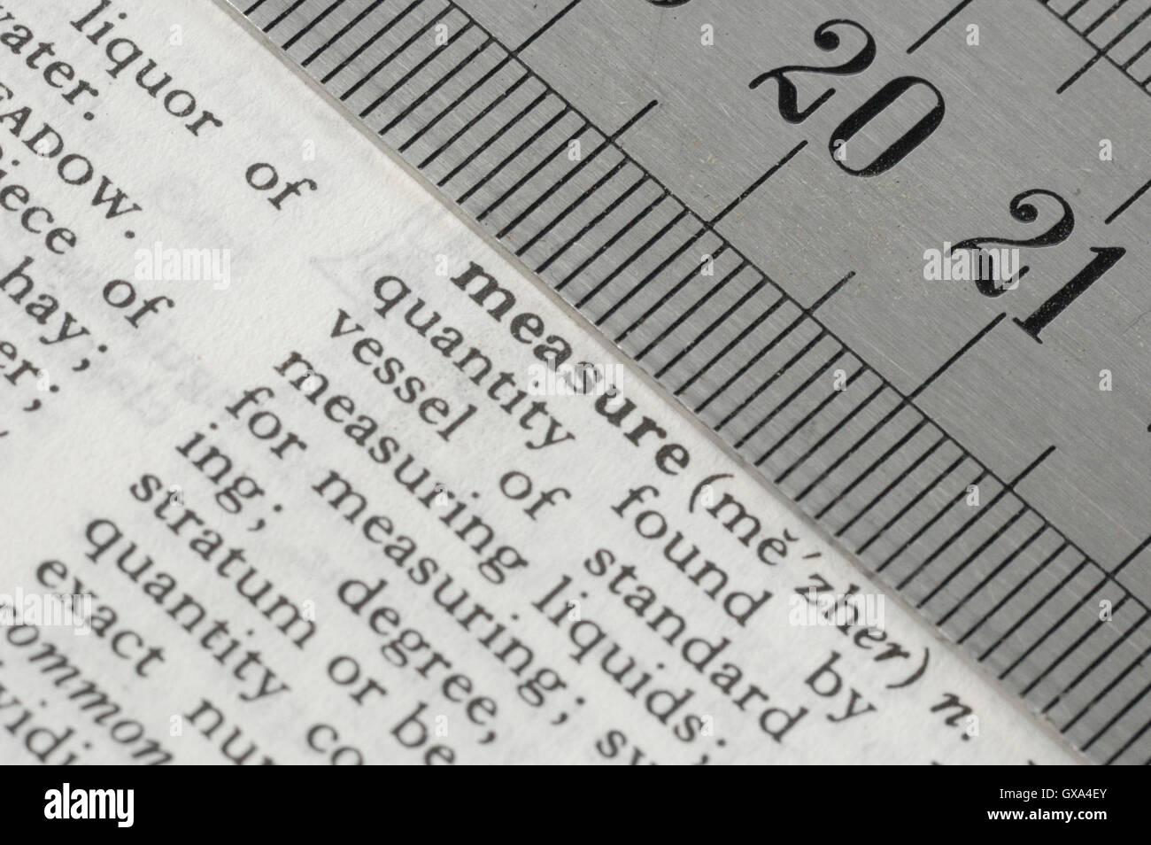 Ruler on Dictionary Definition Stock Photo Alamy