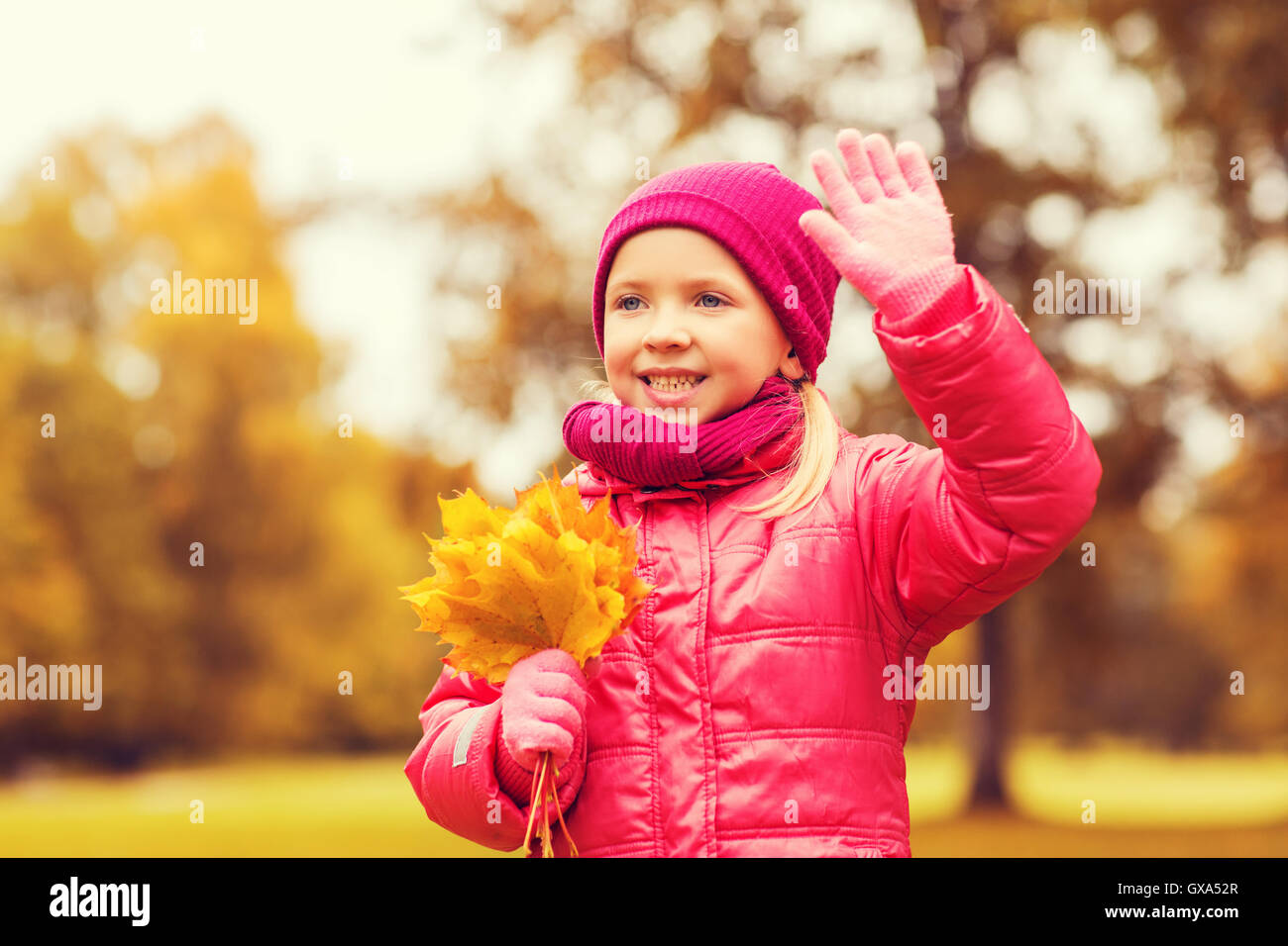 happy beautiful little girl portrait outdoors Stock Photo - Alamy
