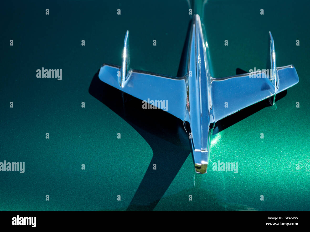 Chrome Plane Hood Ornament Stock Photo Alamy