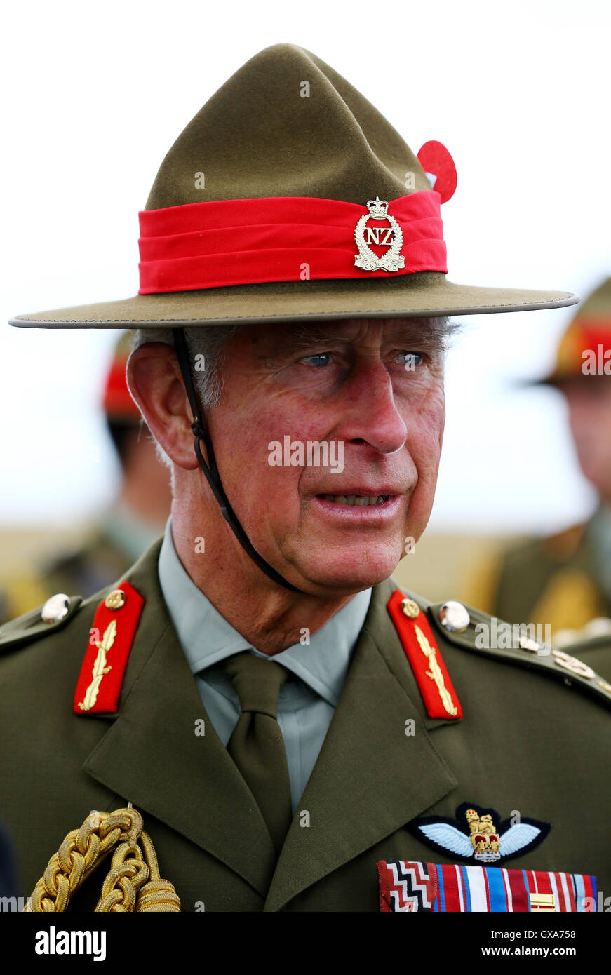 The Prince of Wales, Field Marshal of the New Zealand Army, lays a wreath  at the New Zealand Battlefield Memorial in Longueval, France Stock Photo -  Alamy