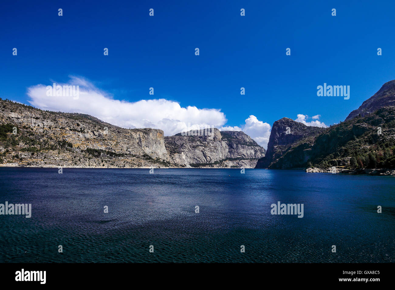 O'Shaughnessy Dam holding back Hetch Hetchy reservoir on the Tuolumne