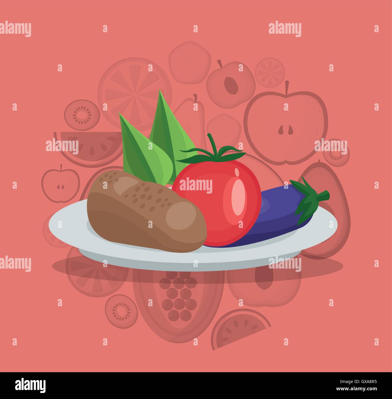 assorted healthy food icons image Stock Vector Image & Art - Alamy