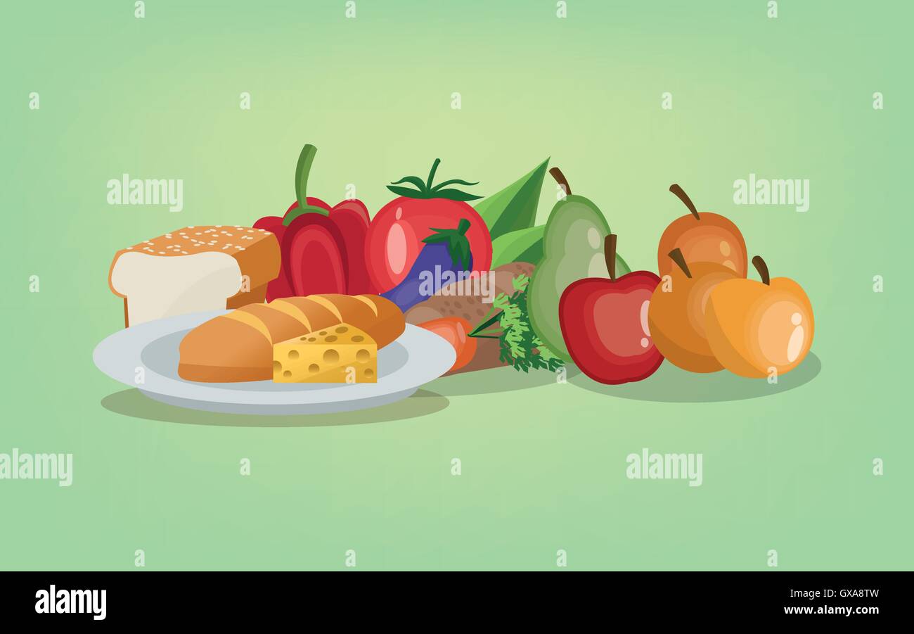 assorted healthy food icons image Stock Vector Image & Art - Alamy