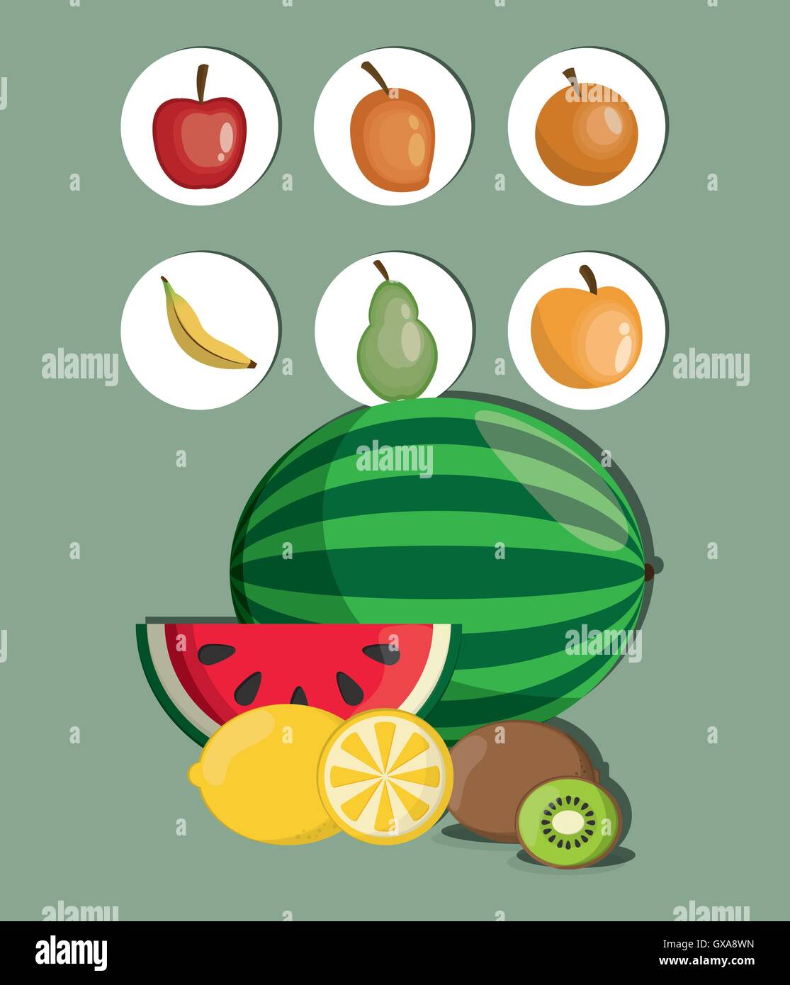 assorted healthy food icons image Stock Vector Image & Art - Alamy