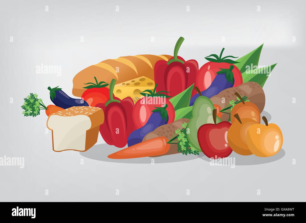 assorted healthy food icons image Stock Vector Image & Art - Alamy