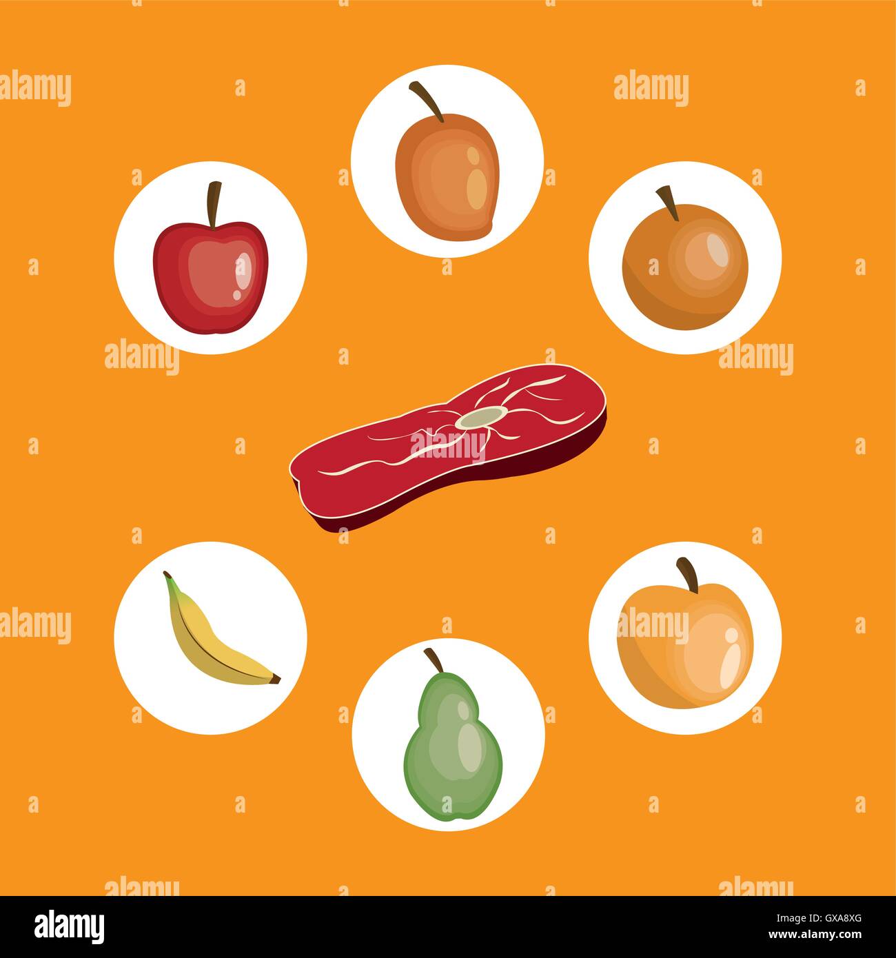 assorted healthy food icons image Stock Vector Image & Art - Alamy