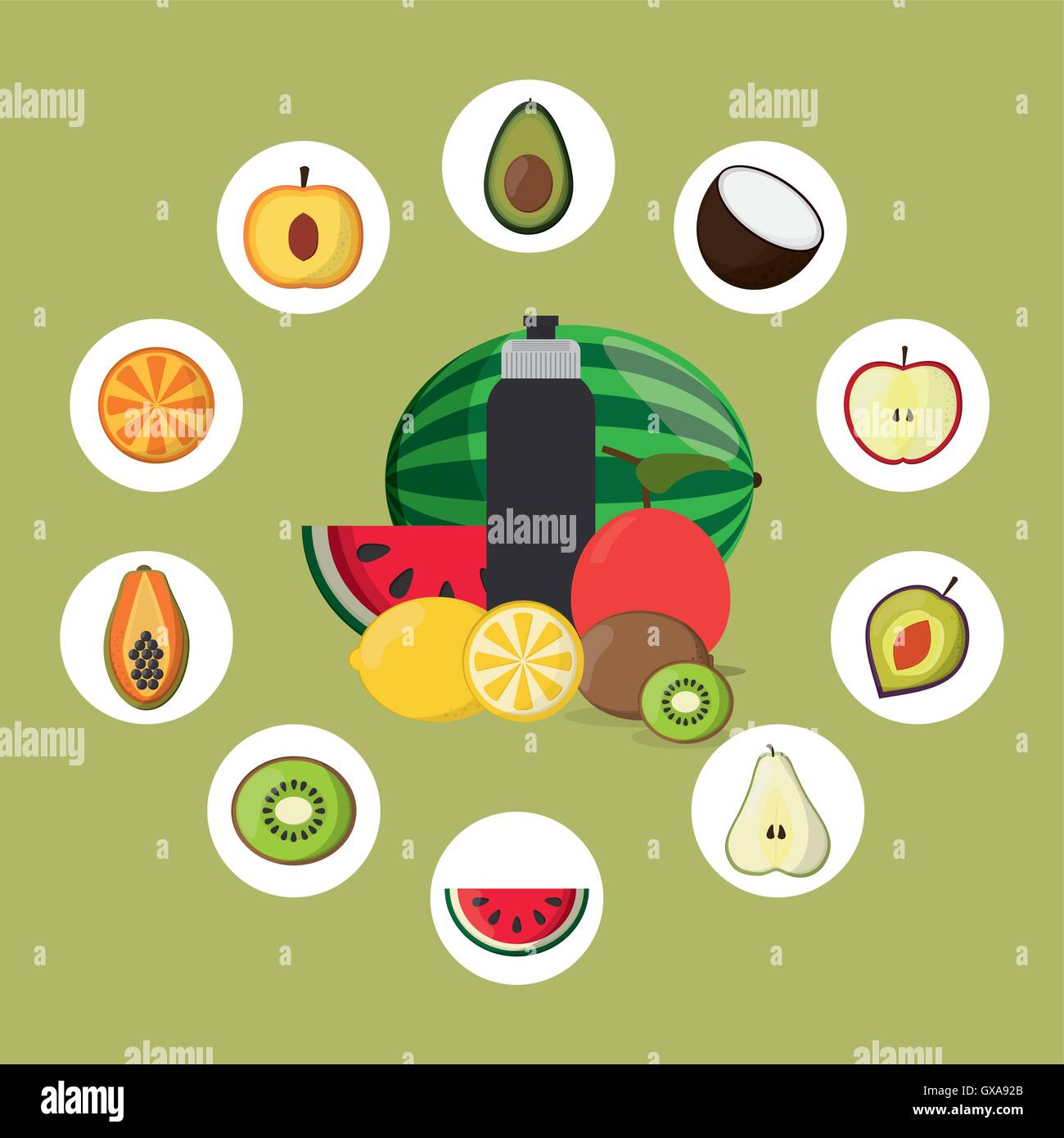 assorted healthy food icons image Stock Vector Image & Art - Alamy