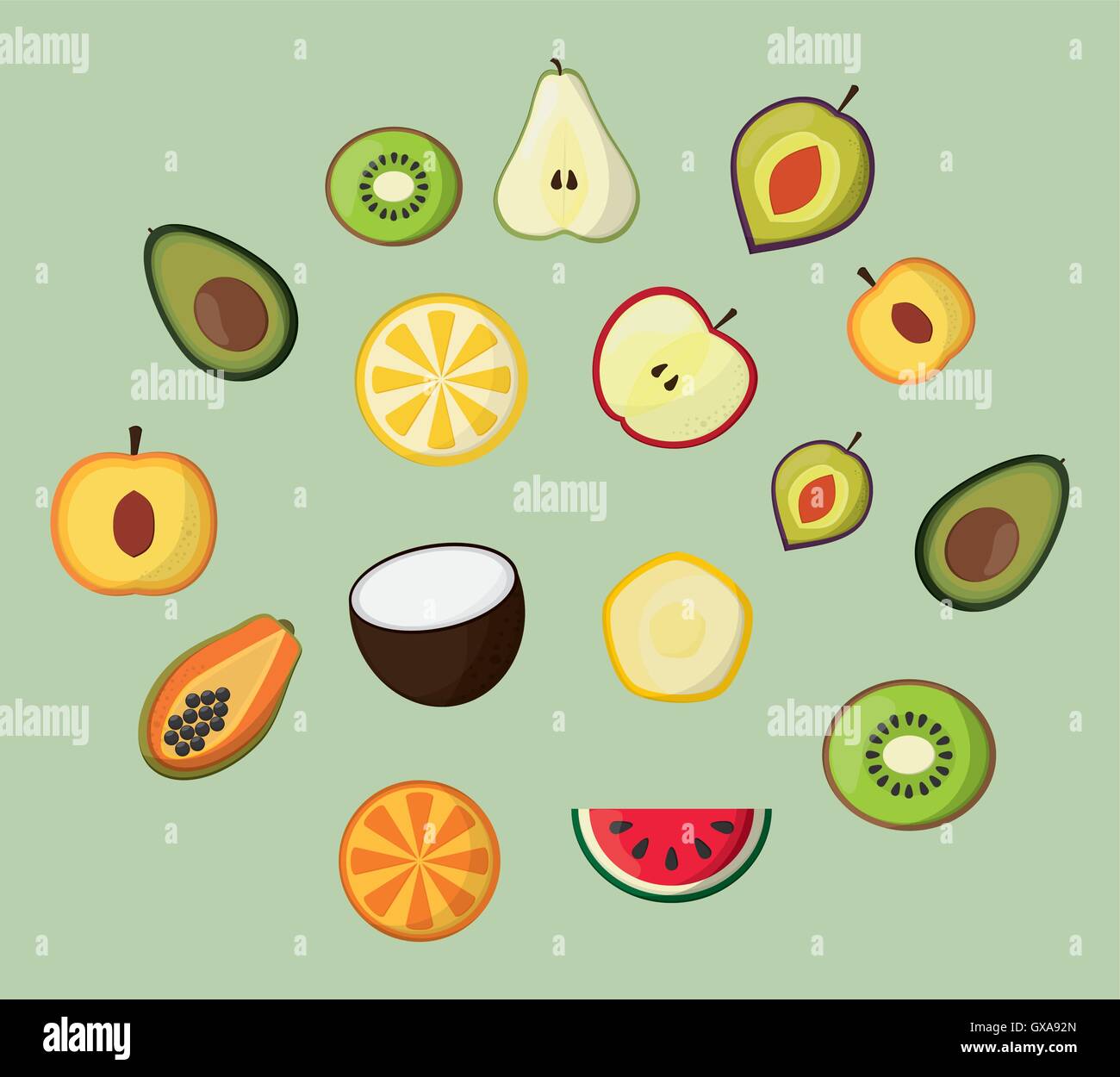 assorted healthy food icons image Stock Vector Image & Art - Alamy