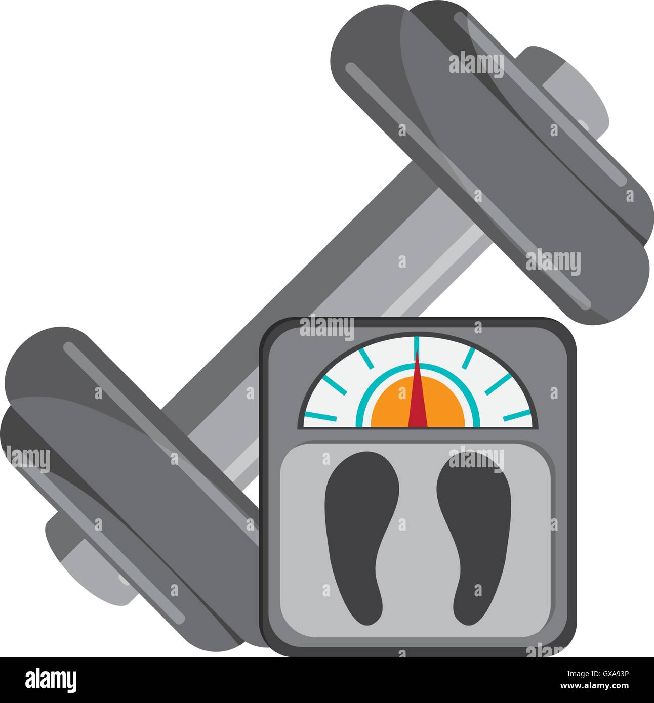dumbbell and weight scale icon Stock Vector Image & Art - Alamy