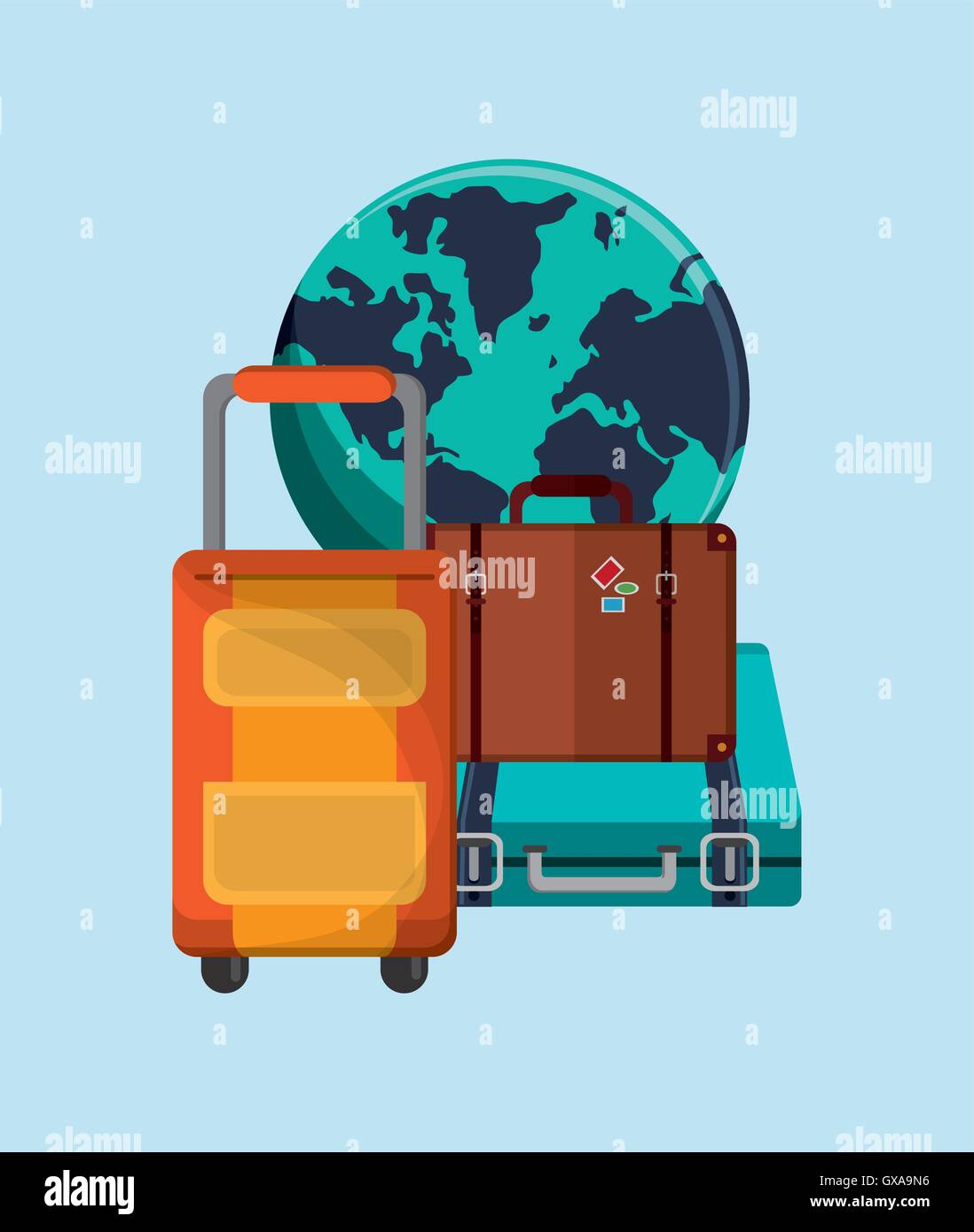 earth globe with vacation travel icons image Stock Vector Image & Art ...