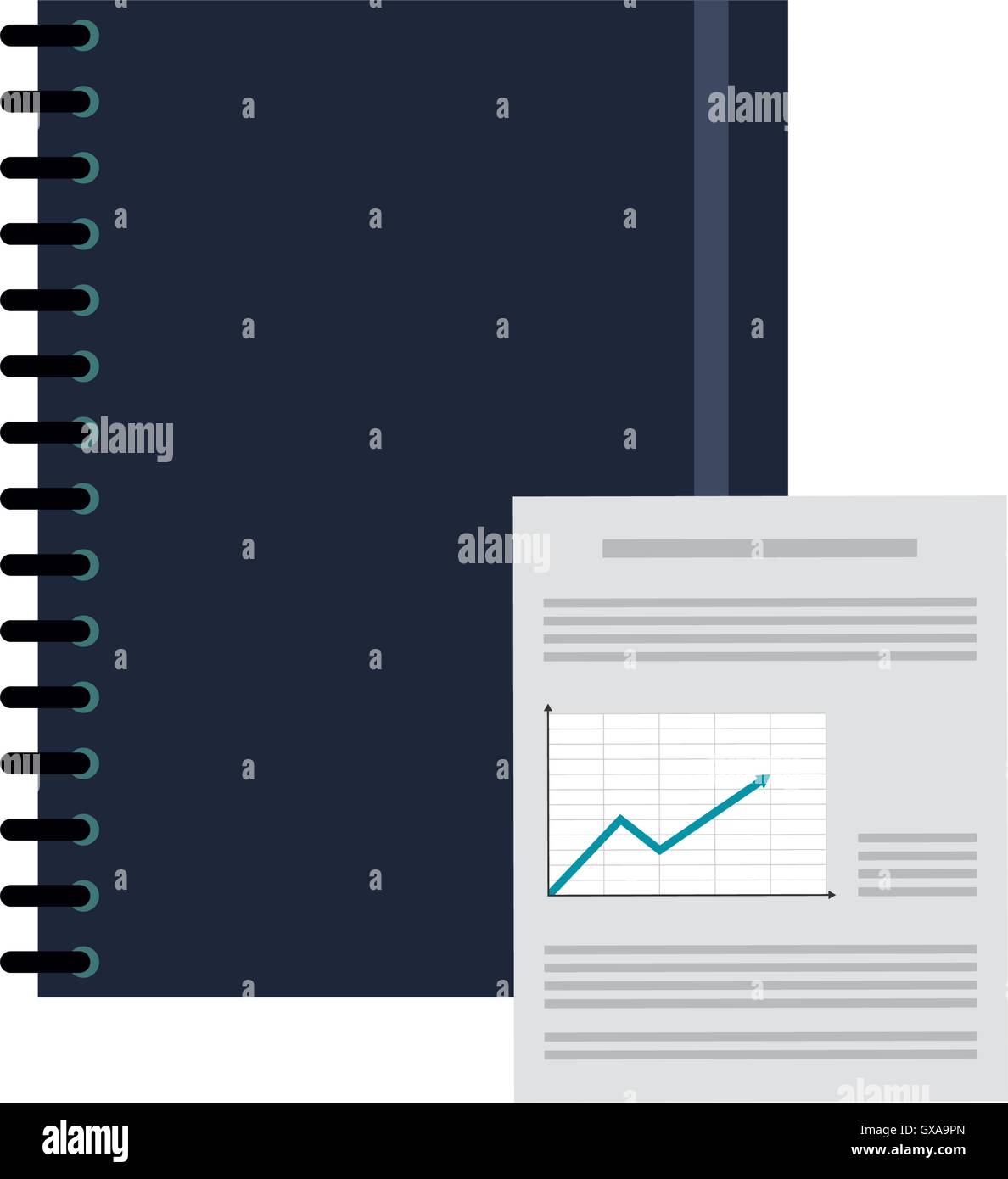 notebook and graph chart icon Stock Vector Image & Art - Alamy