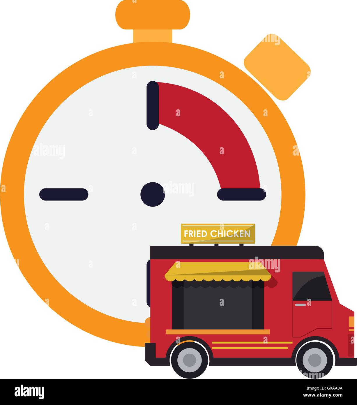chronometer and fast food truck icon Stock Vector Image & Art - Alamy