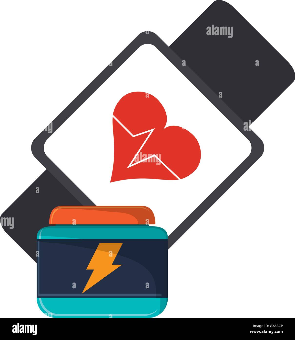heart rate wrist monitor and protein supplement icon Stock Vector Image ...
