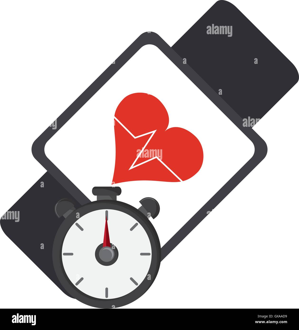 heart rate wrist monitor and chronometer icon Stock Vector Image & Art ...