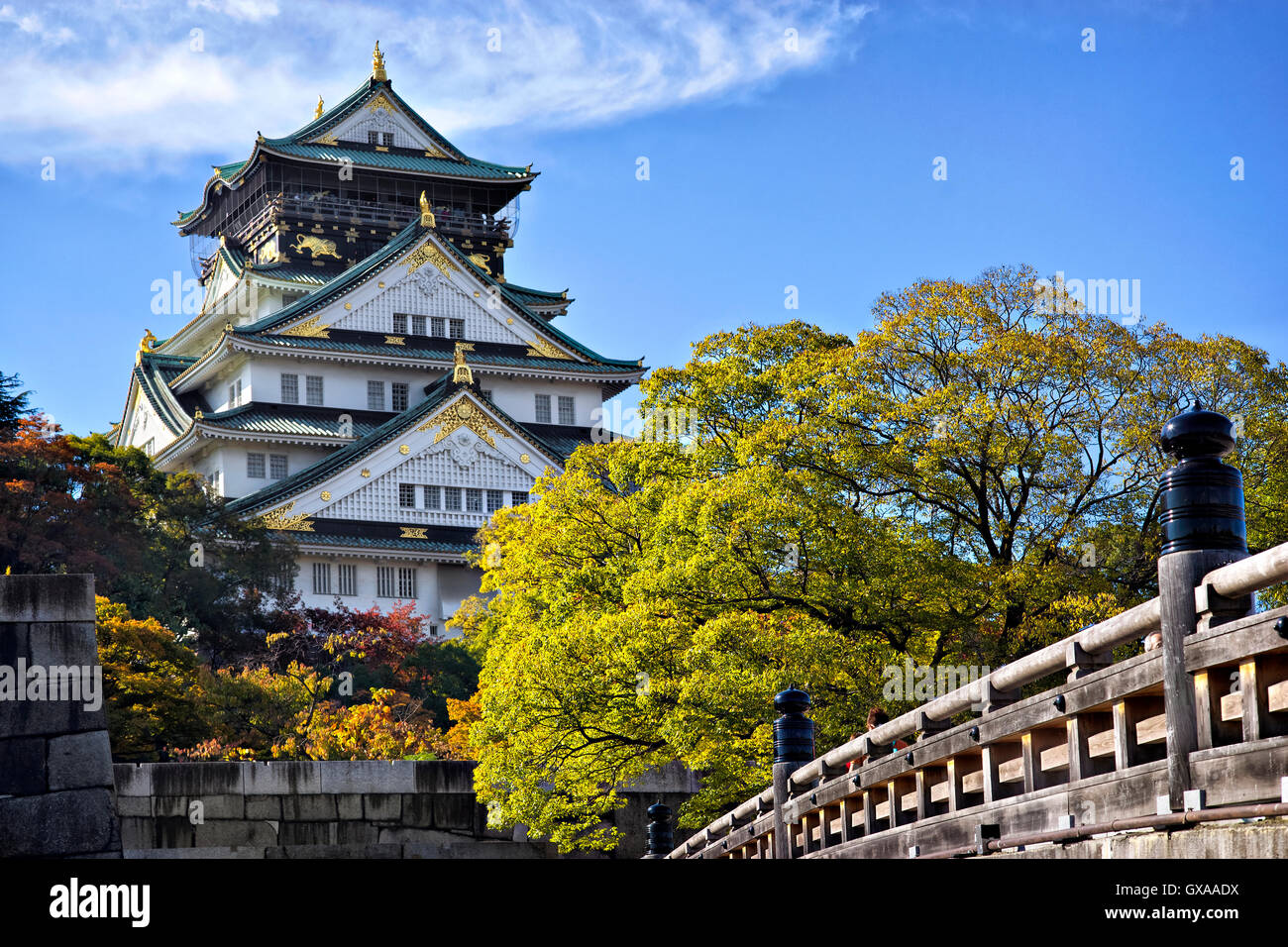 Japan, Honshu island, Kansai, Osaka, Osaka castle. Stock Photo