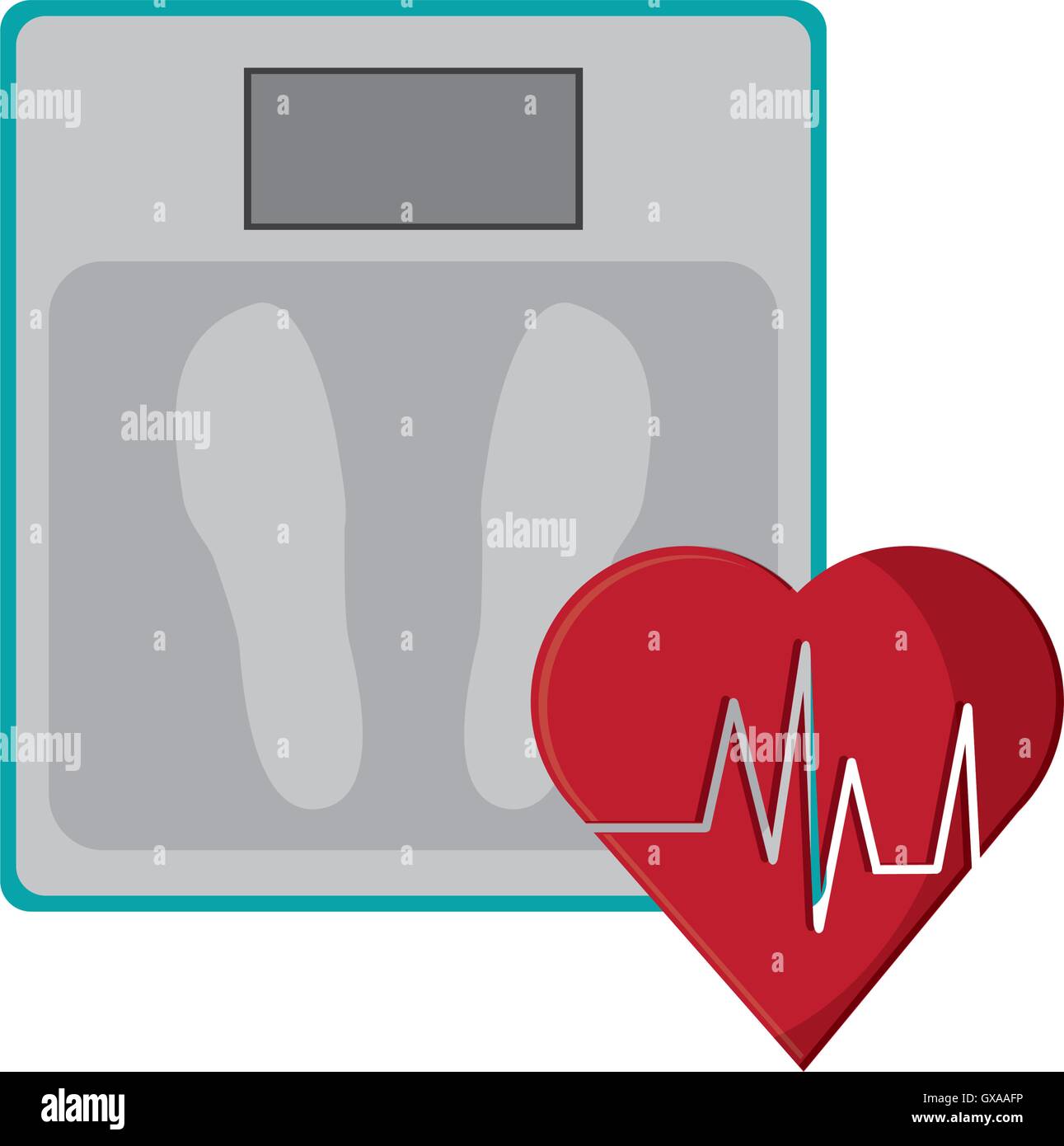 weight scale and heart cardiogram icon Stock Vector Image & Art - Alamy